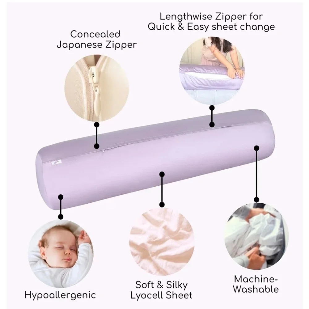 SleepStick‎ Fiber Core Body Pillow Lavender Dream Lyocell Case 39.5x16.5 New